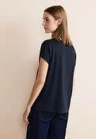 321035- Navy Stone Detail T-Shirt - Street One