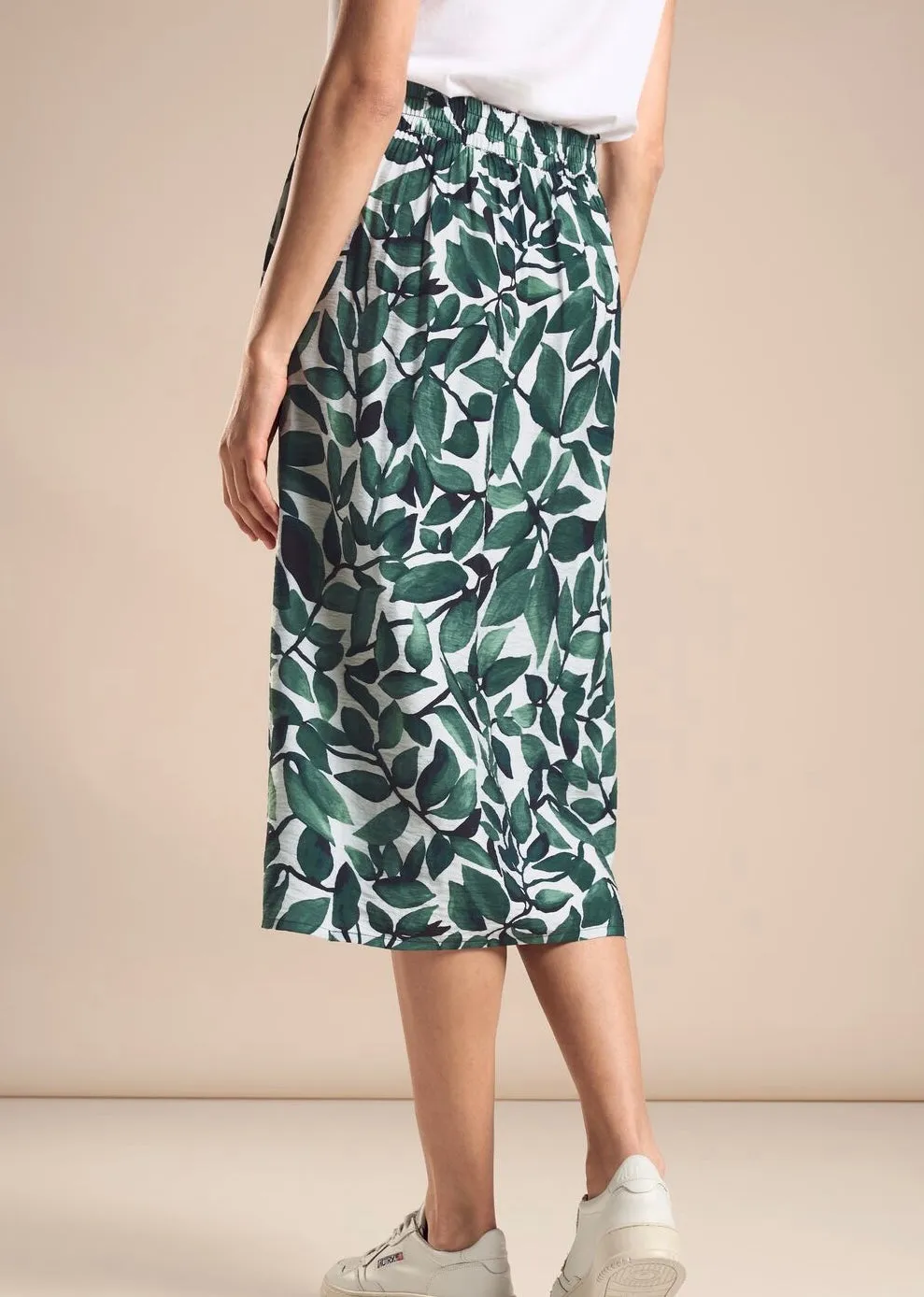 361483- Floral Wrap Style MIDI Skirt- Green Vintage