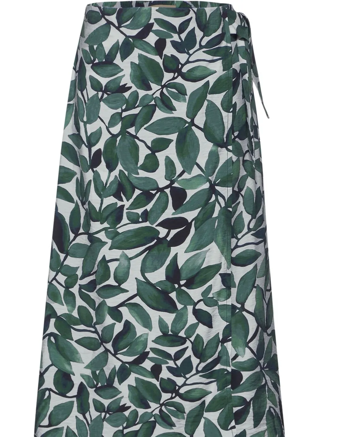 361483- Floral Wrap Style MIDI Skirt- Green Vintage