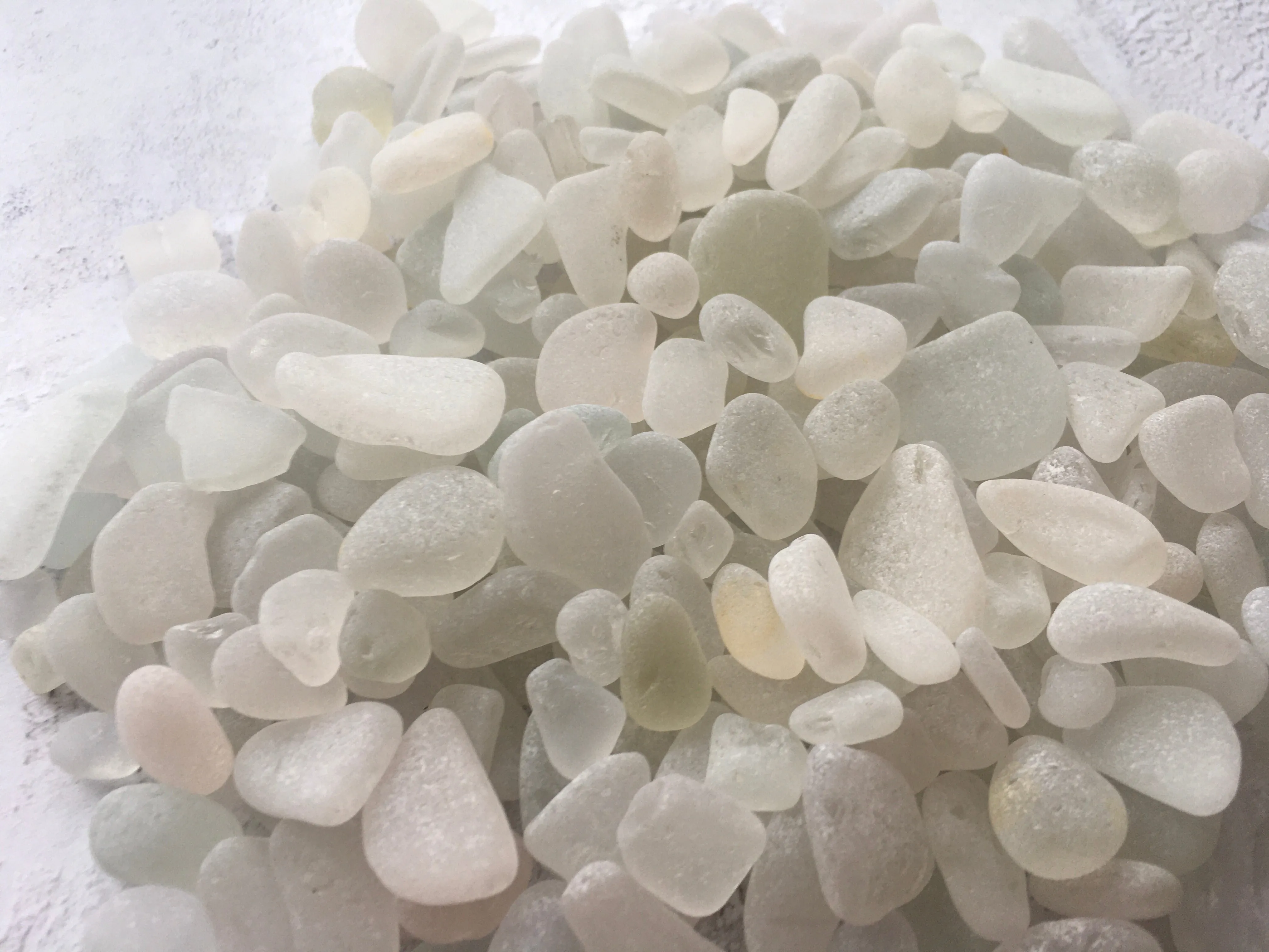 500g Scottish / Seaham Sea Glass White - Jewelry and Craft Mix Display Pieces