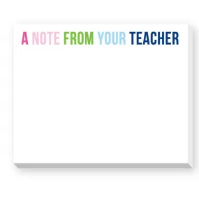 A Note from Your Teacher Notepad