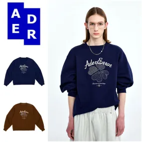 ADERERROR  |Unisex Street Style Long Sleeves Logo Sweatshirts