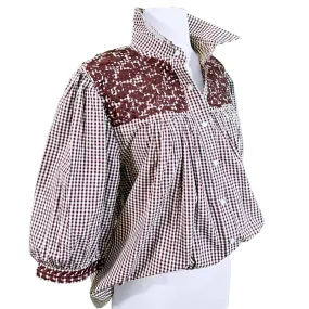 Aggie Maroon Gingham Cowgirl Blouse