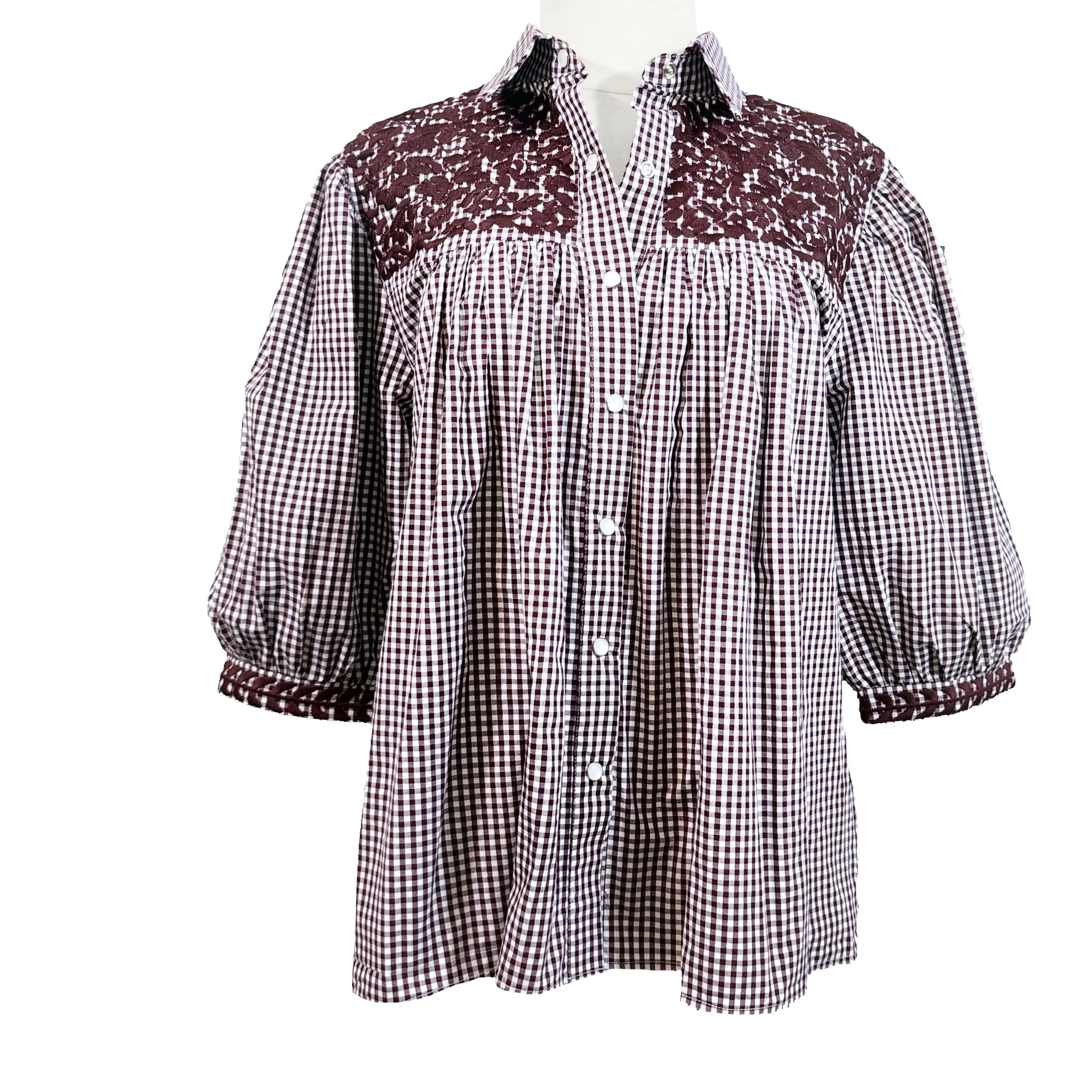 Aggie Maroon Gingham Cowgirl Blouse