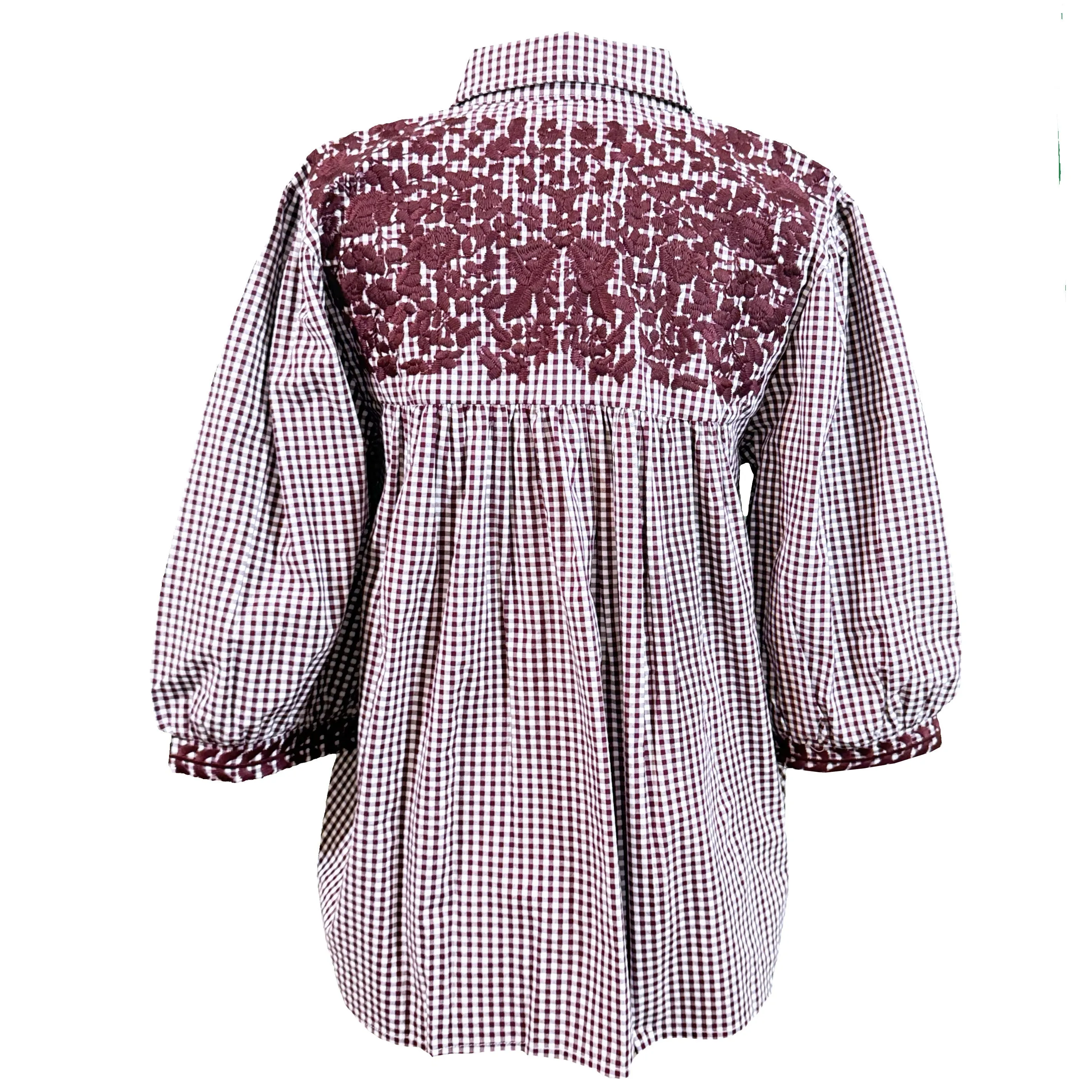 Aggie Maroon Gingham Cowgirl Blouse