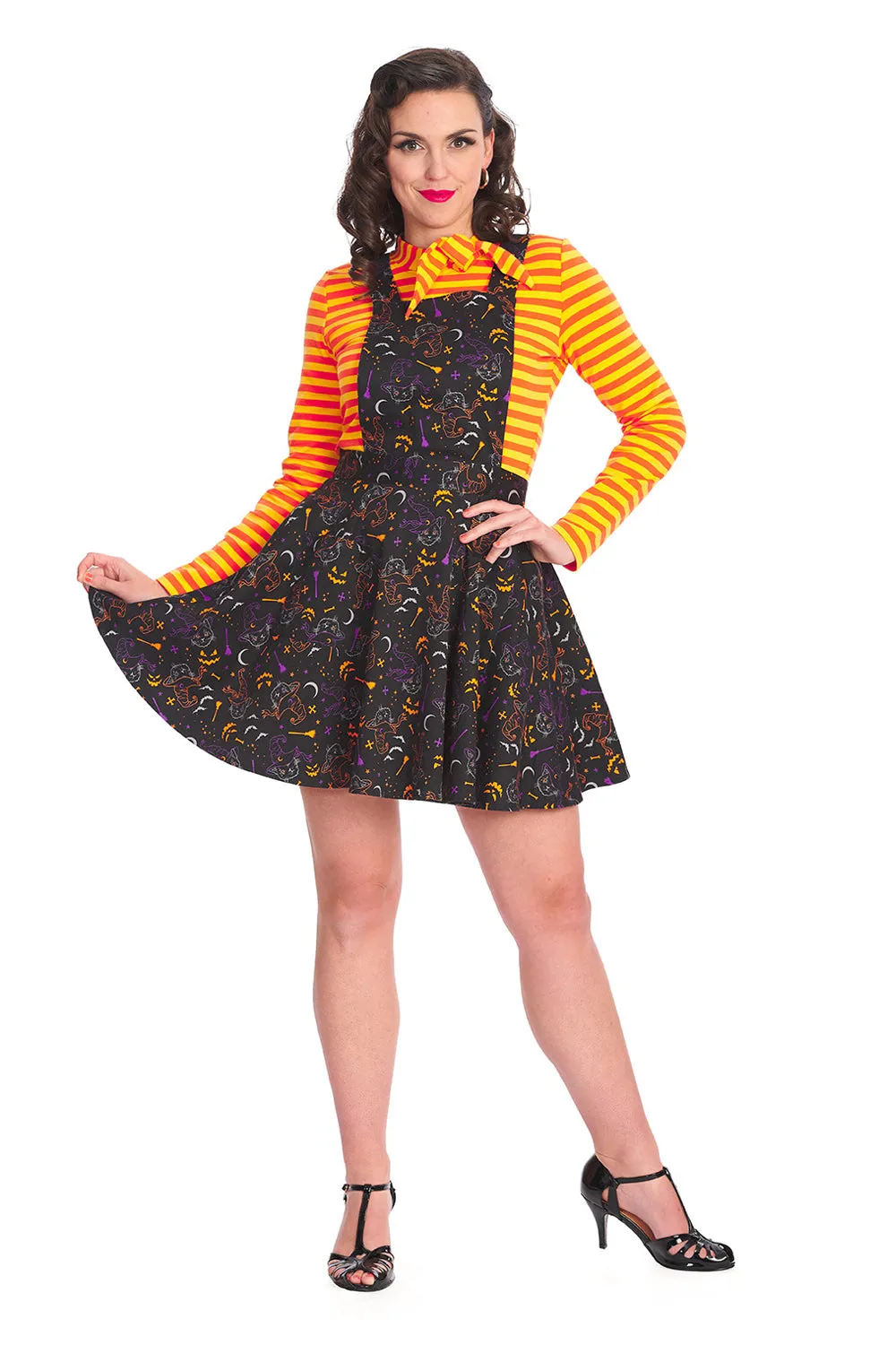 ALL HALLOWS CAT  PINAFORE DRESS