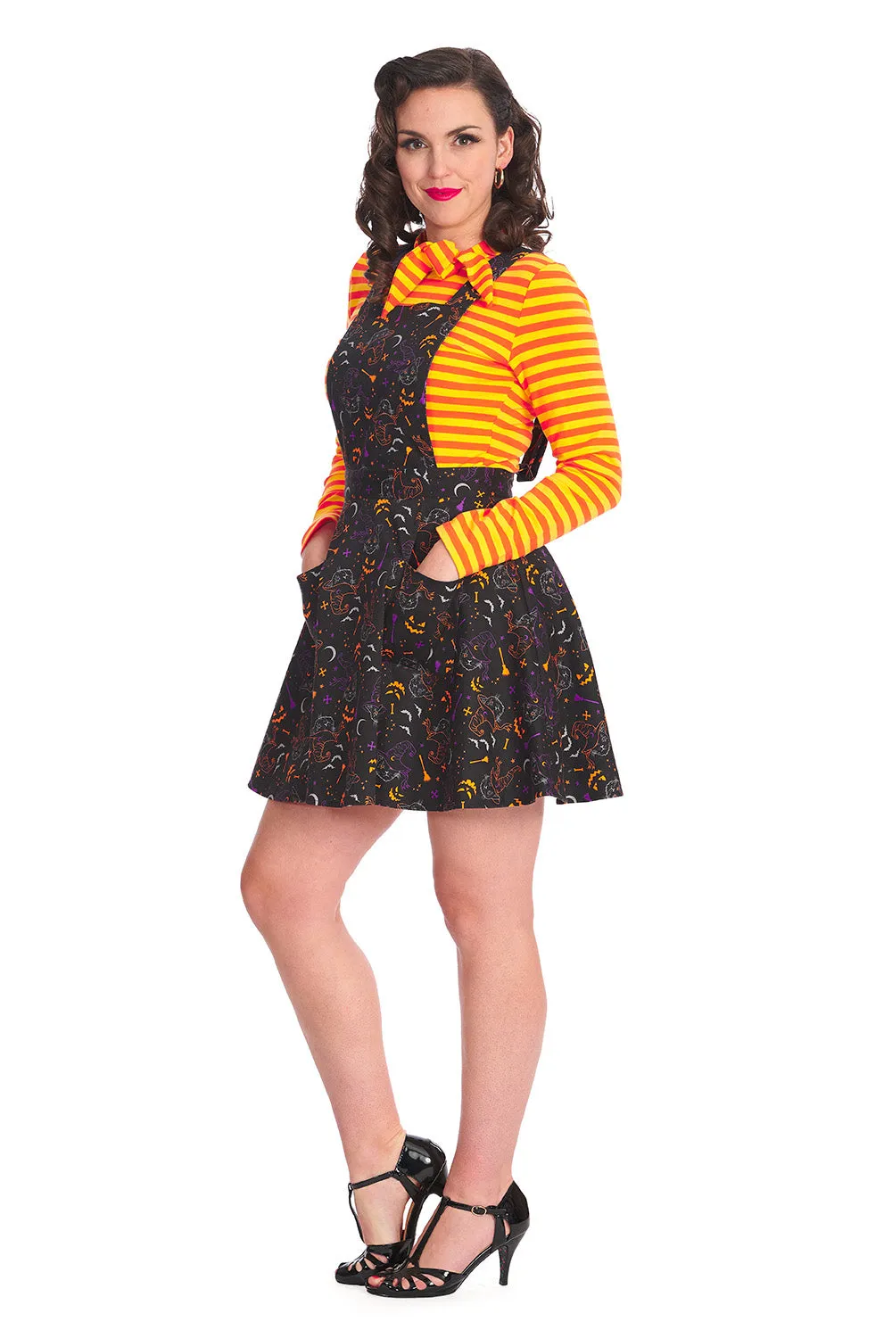 ALL HALLOWS CAT  PINAFORE DRESS