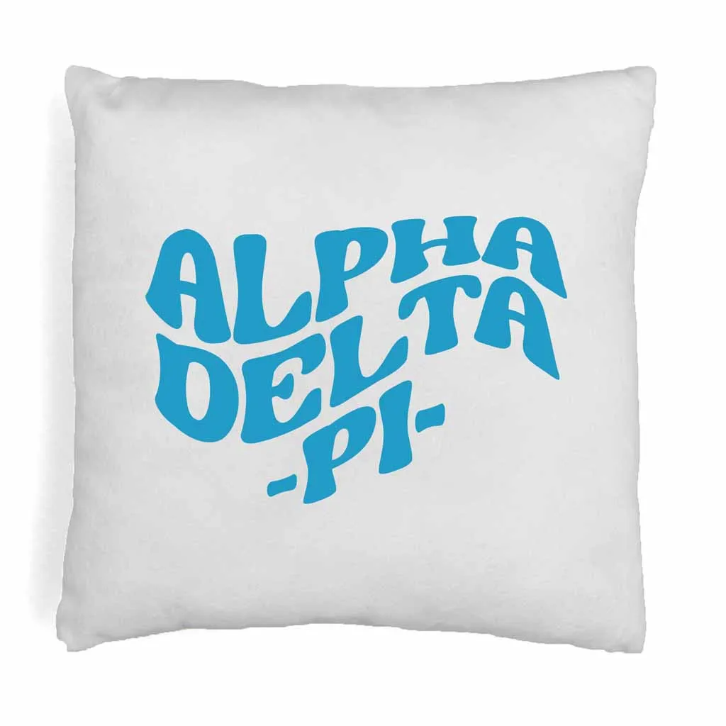 Alpha Delta Pi Greek Mod Design on a Sorority Throw Pillow for Dorm Room or Apartment Decor