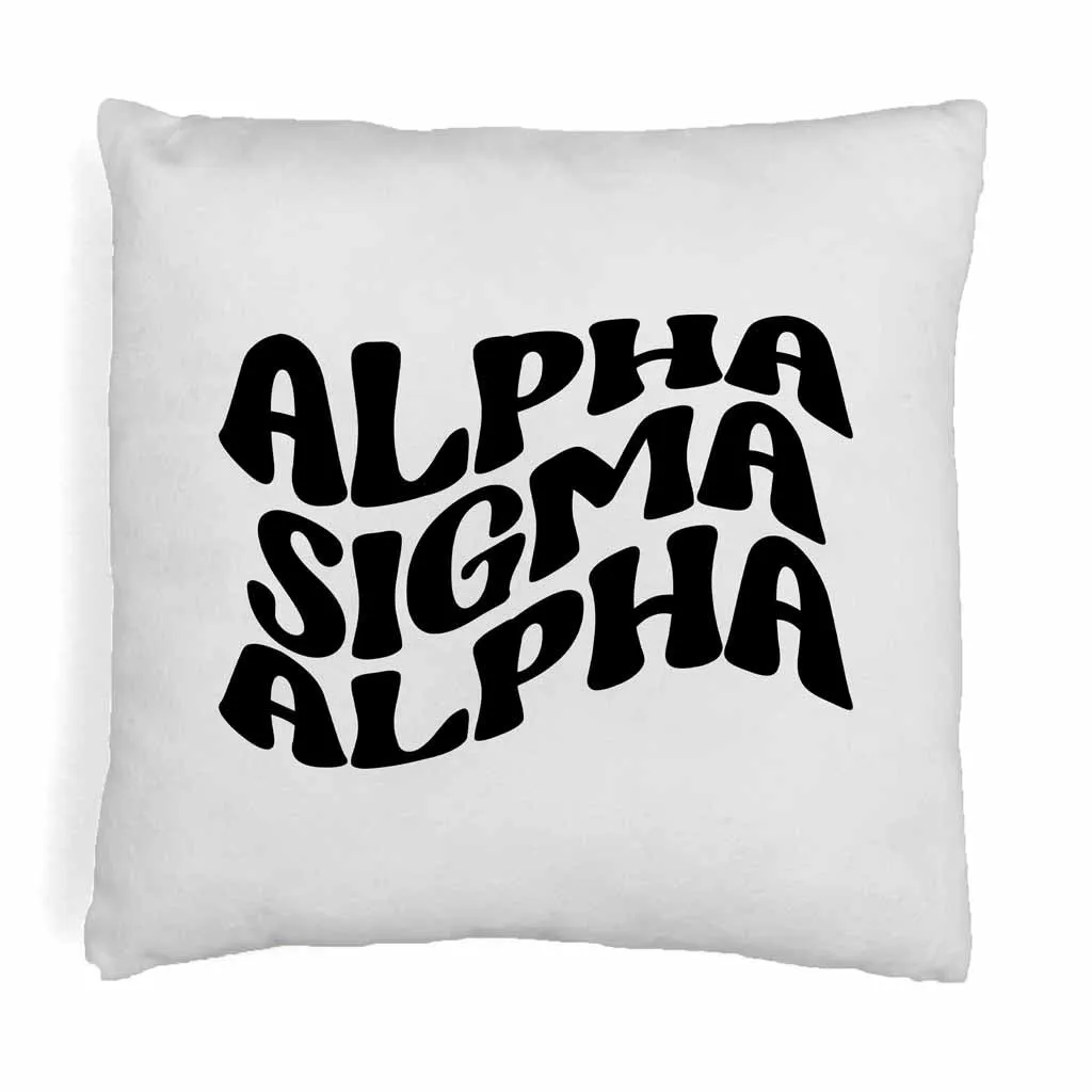 Alpha Sigma Alpha Greek Mod Design on a Sorority Throw Pillow Cover for Dorm Room or Apartment Decor