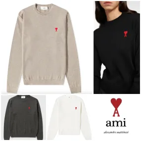 AMI PARIS  |Unisex Street Style Logo V-neck & Crew neck