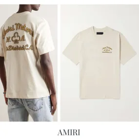 AMIRI  |Street Style Cotton Short Sleeves Logo T-Shirts