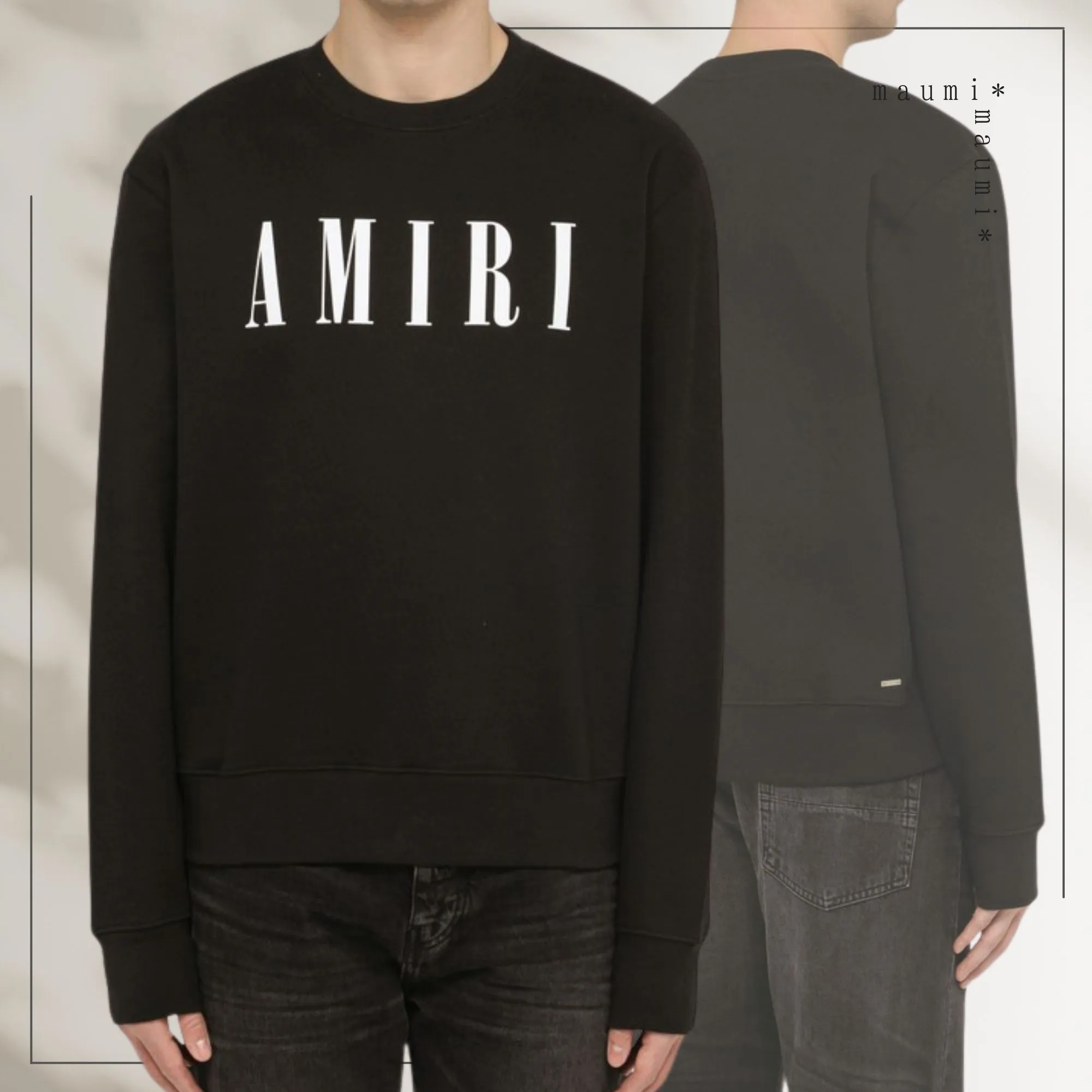 AMIRI  |Street Style Plain Cotton Logo Sweatshirts