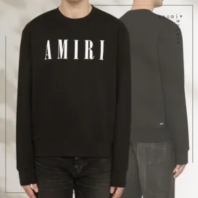 AMIRI  |Street Style Plain Cotton Logo Sweatshirts