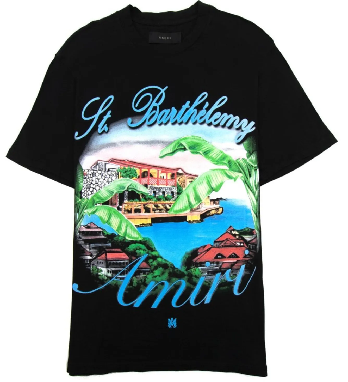 AMIRI  |Tropical Patterns Street Style Plain Cotton Logo T-Shirts