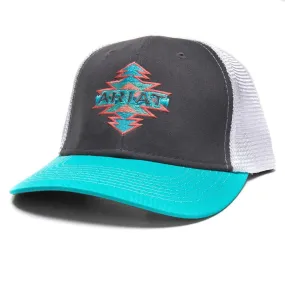 Ariat® Ladies' Black & Turquoise Aztec Logo Cap