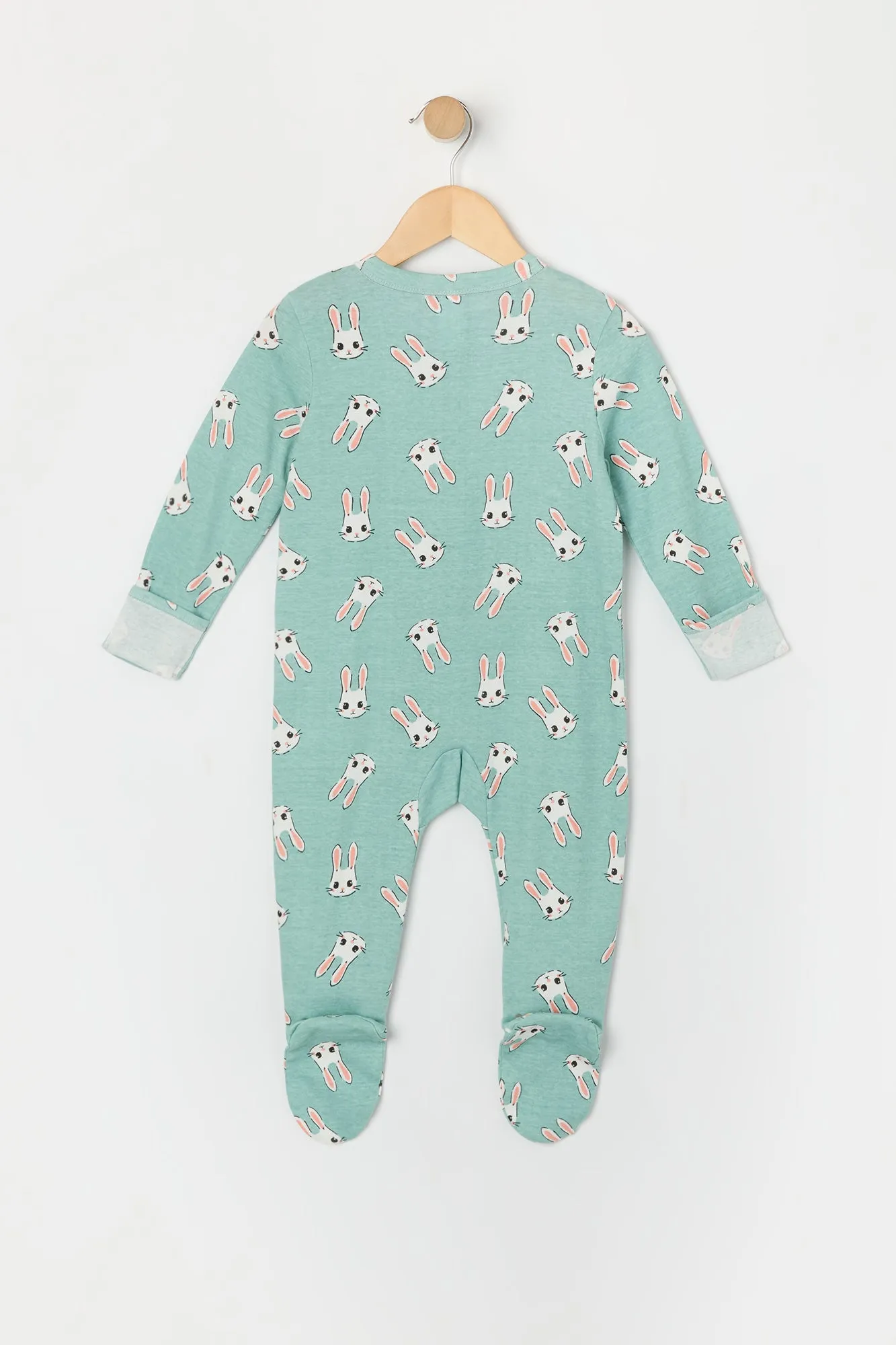 Baby Bunny Print Footed One Piece Pajama (2 Pack)