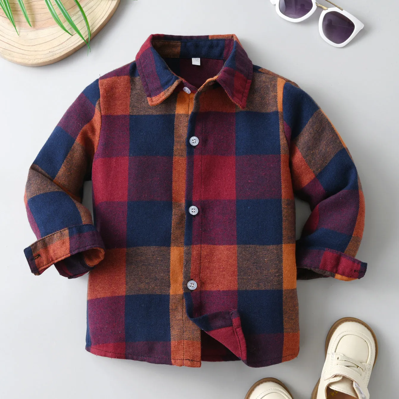 Baby Kid Boys Color-blocking Checked Shirts Wholesale 230828272