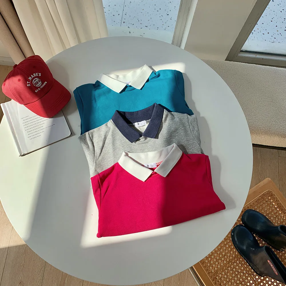 Baby Kid Girls Boys Color-blocking Tops Wholesale 23090678