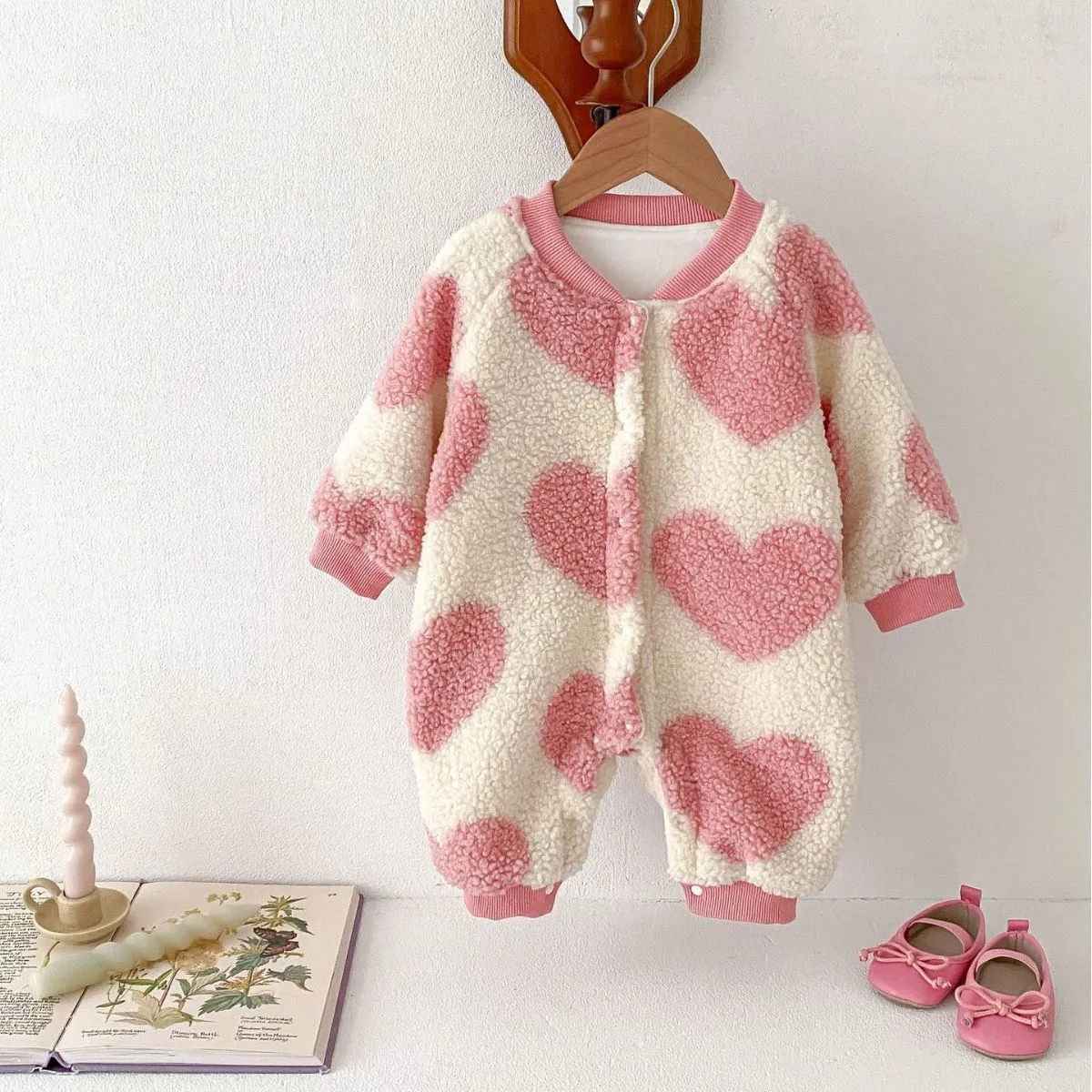 Baby Kid Girls Color-blocking Love heart Jumpsuits Wholesale 231019127