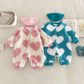 Baby Kid Girls Color-blocking Love heart Jumpsuits Wholesale 231019127