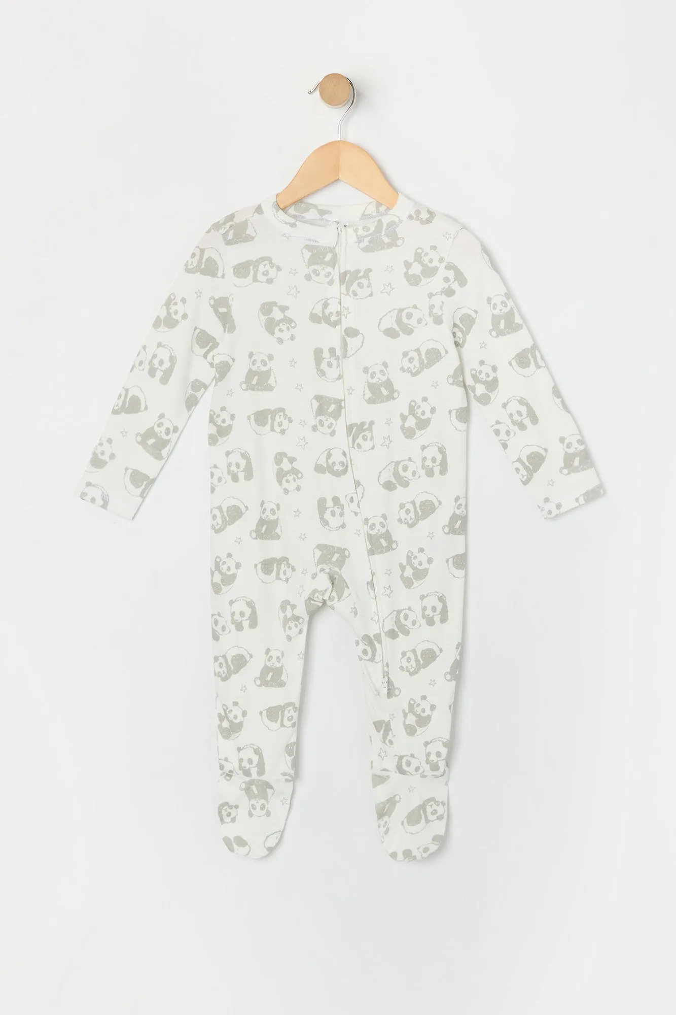 Baby Panda Print Footed One Piece Pajama (2 Pack)