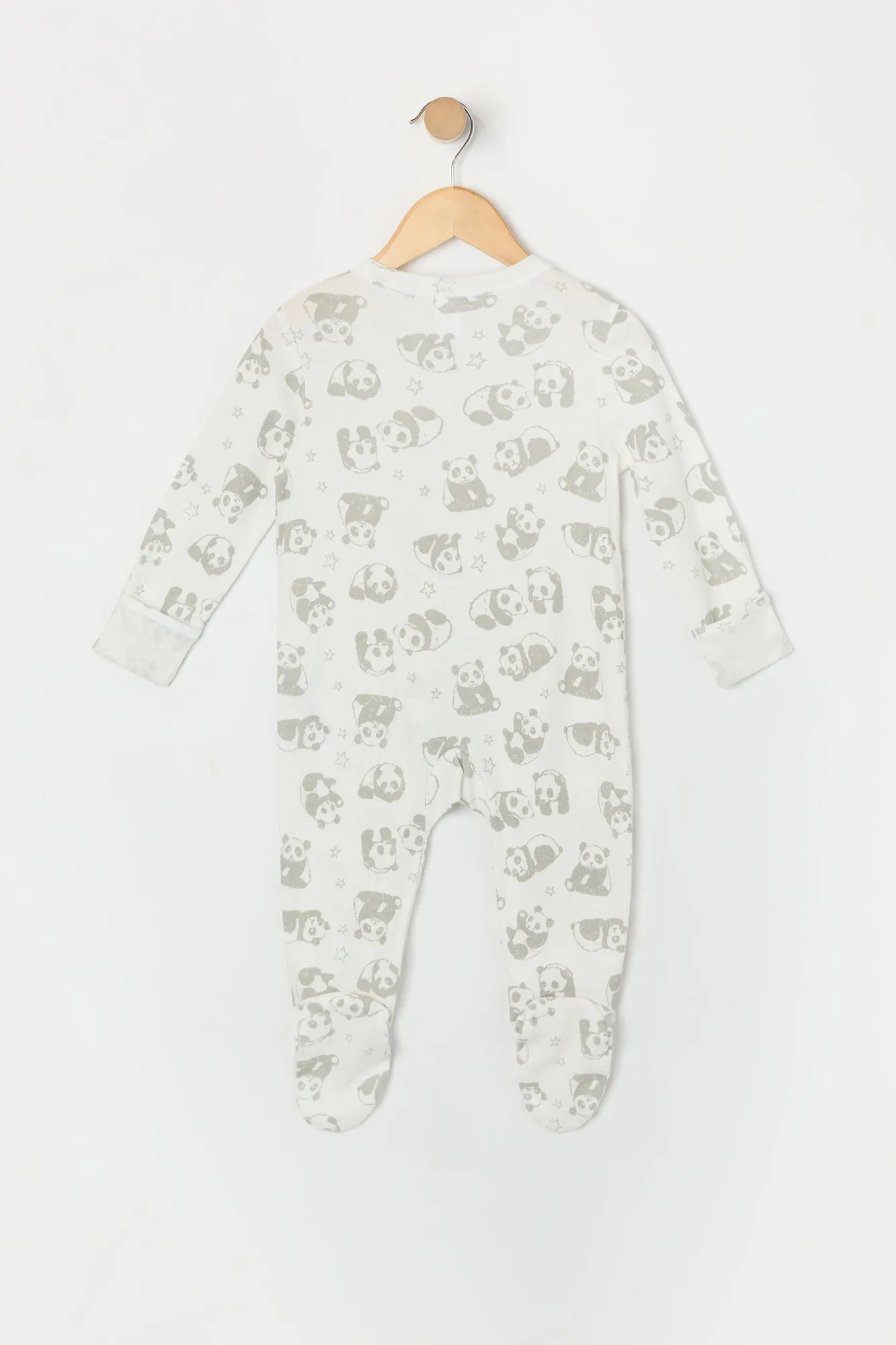 Baby Panda Print Footed One Piece Pajama (2 Pack)