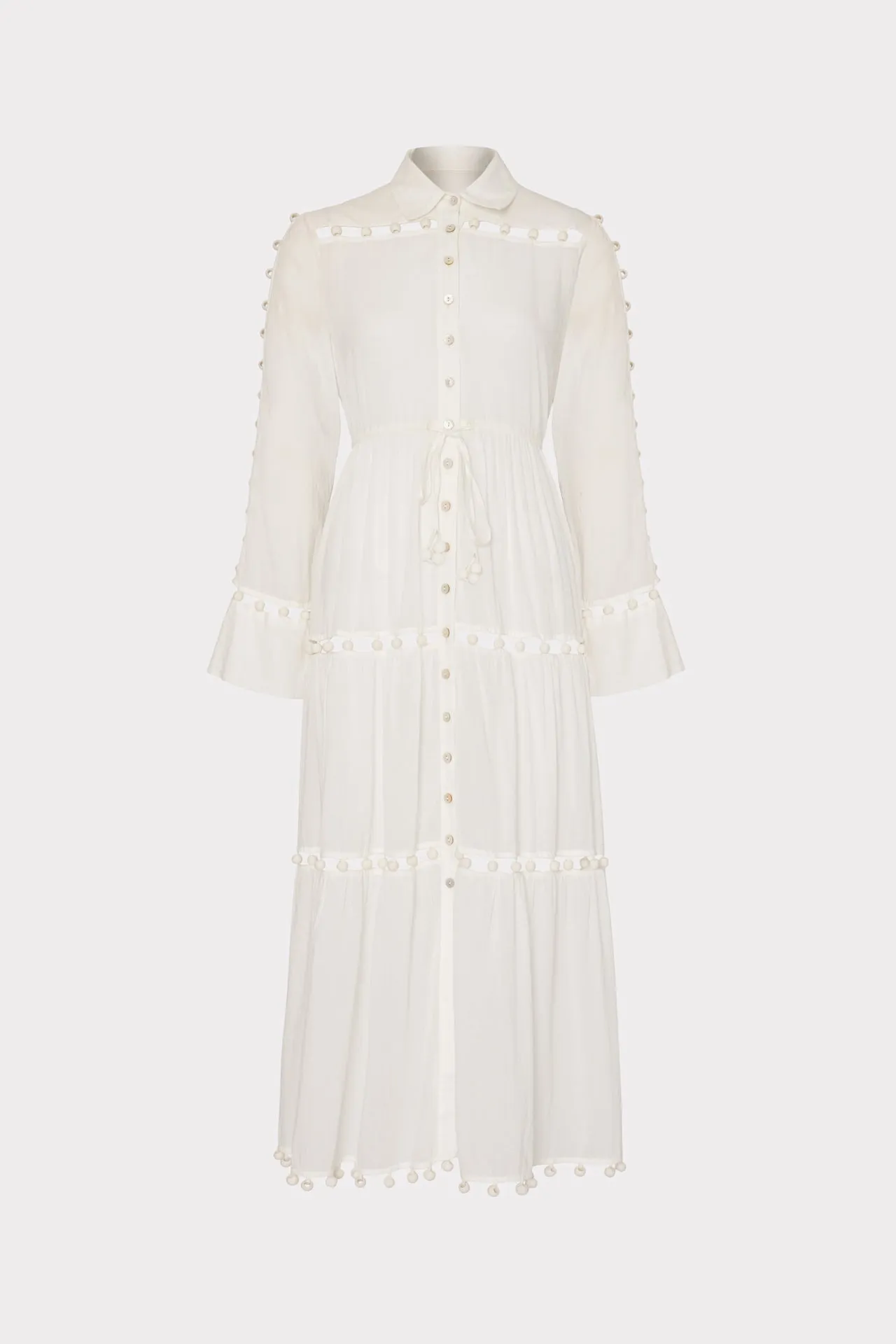 Beaded Cotton Voile Cover-Up Dress