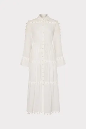 Beaded Cotton Voile Cover-Up Dress