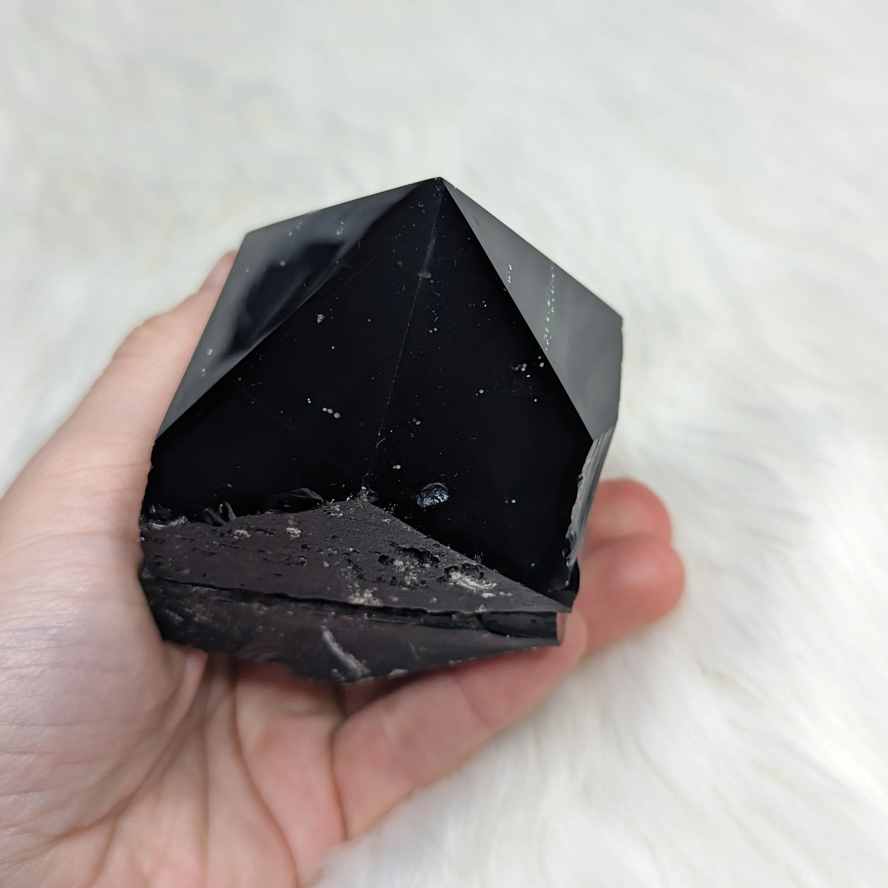 Black Obsidian Polished Point #1~ 6 Sides