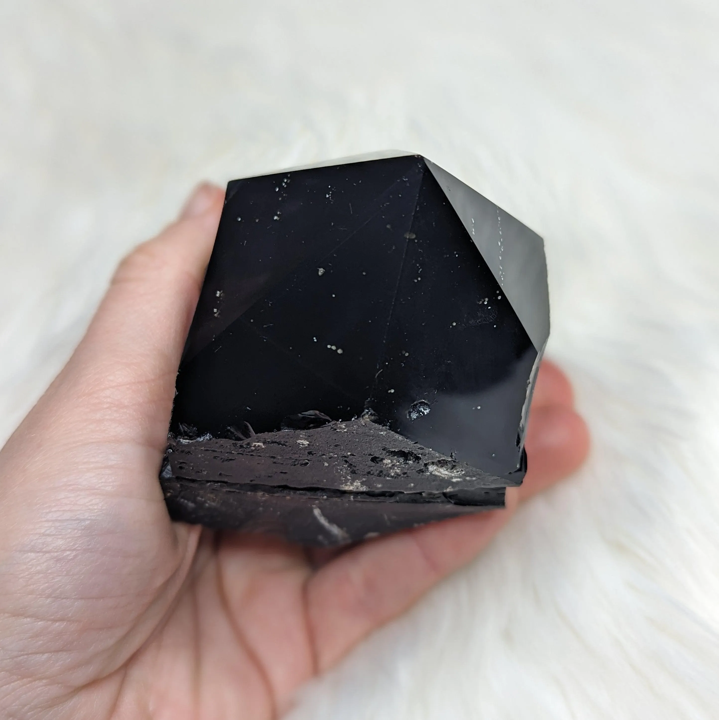 Black Obsidian Polished Point #1~ 6 Sides