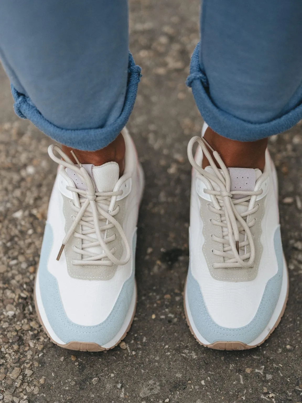 Blue Athena Colour Block Trainers