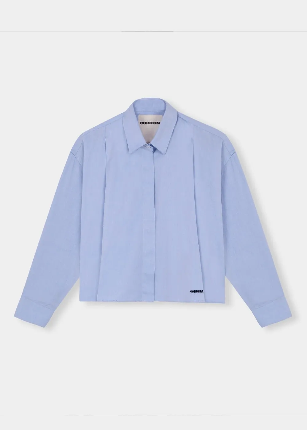 Blue Front Pleats Shirt