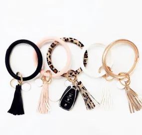 Blush Bangle Bracelet Keyring With Tassel