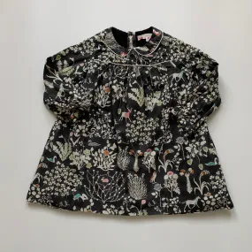 Bonpoint Black Liberty Print Cotton Dress: 2 Years