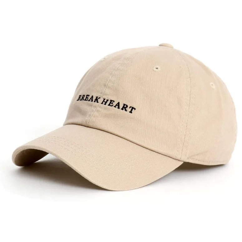 Breakheart Typo Embroidery Baseball Caps Hats Unisex Mens Womens 100% Washed Cotton Adjustable Korean Style Fashion Accessories