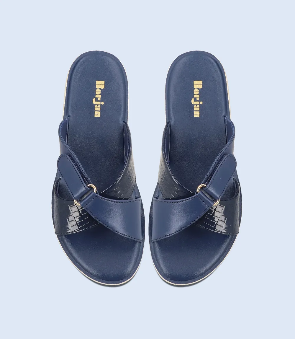 BW9375-NAVY-Women Slipper