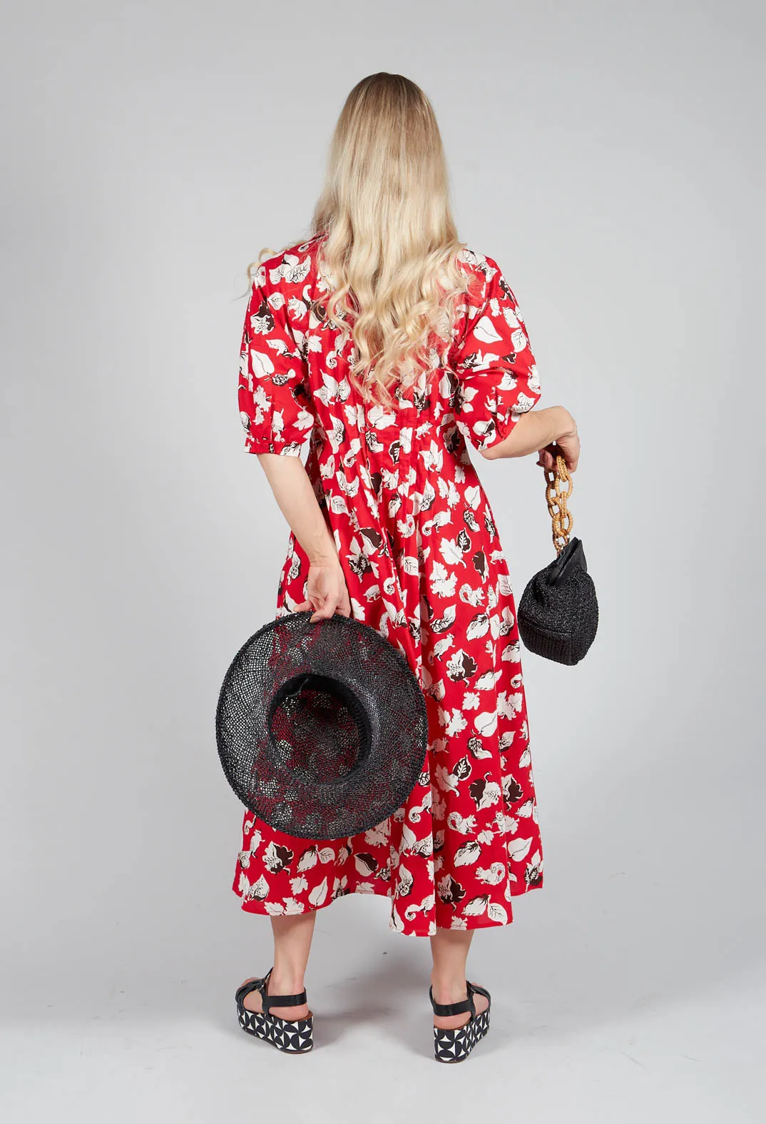 Cotton Midi Dress in Squirrel