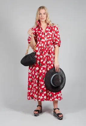 Cotton Midi Dress in Squirrel