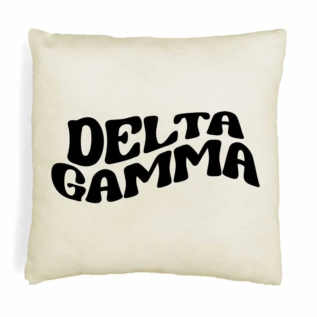 Delta Gamma Greek Mod Design on a Sorority Throw Pillow Cover for Dorm Room or Apartment Decor