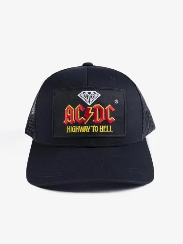 Diamond x ACDC Highway To Hell Trucker Hat Black  Limited Edition Diamond X AC/DC Collection. Trucker hat with front patch 6 pan