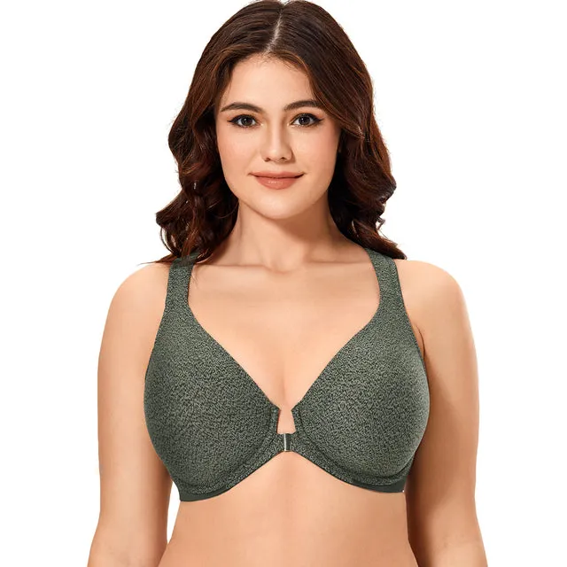 Duck Underwire Full Coverage Racerback Front Closure Strap Bra for Women