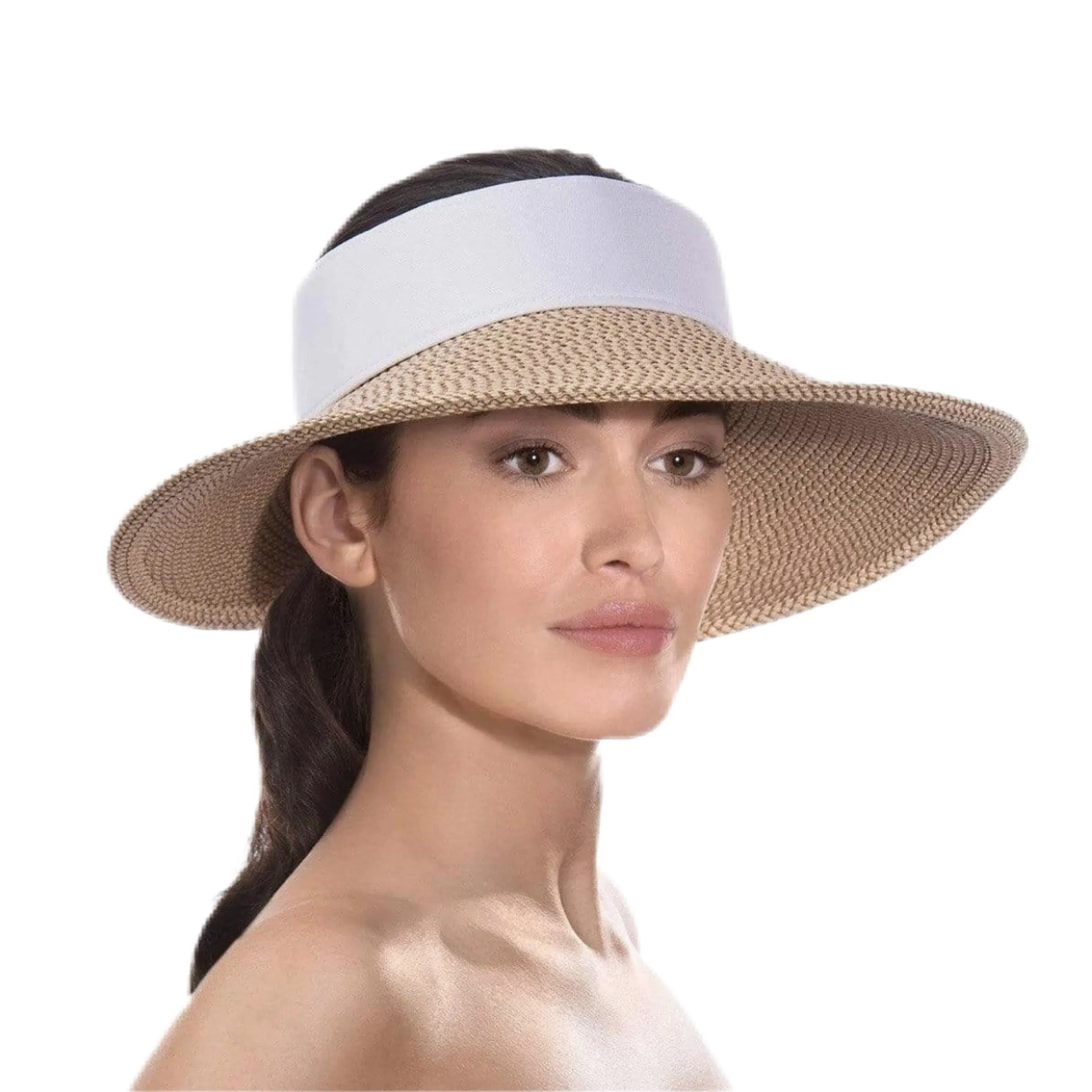 Eric Javitz Halo Visor in Peanut/White