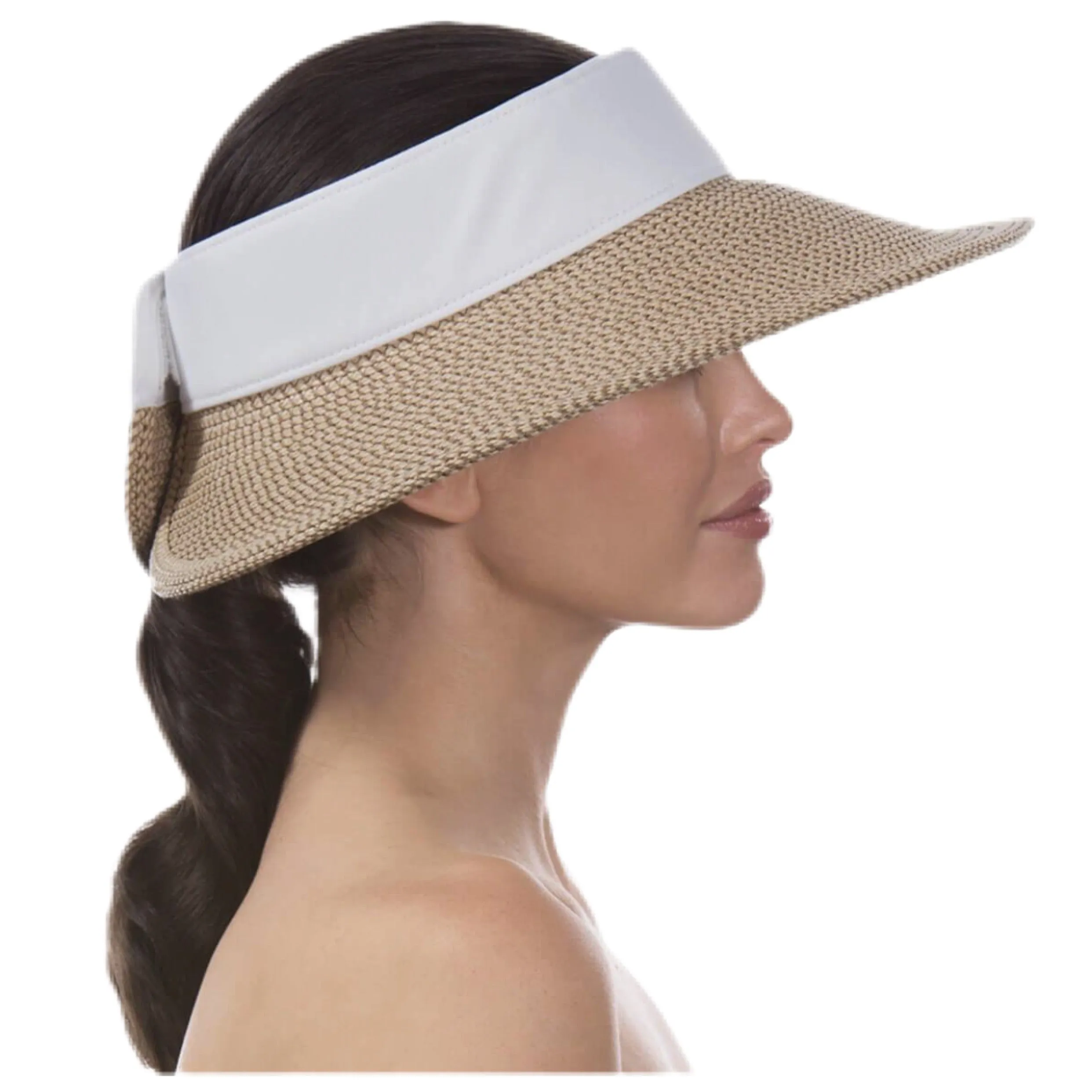 Eric Javitz Halo Visor in Peanut/White