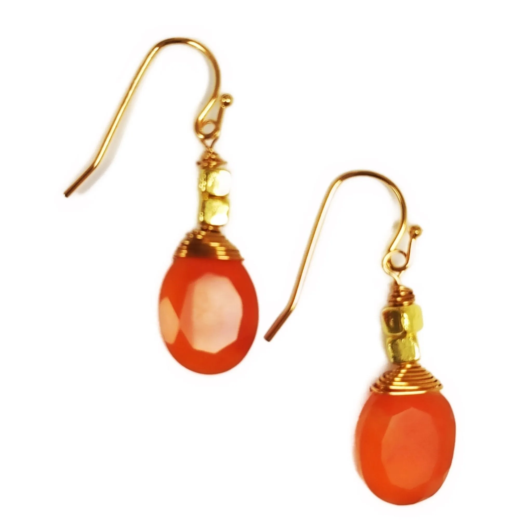 Faceted Carnelian Earrings