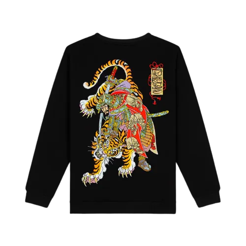 Felpa Musashi and Tiger Crewneck Black Dolly Noire Uomo