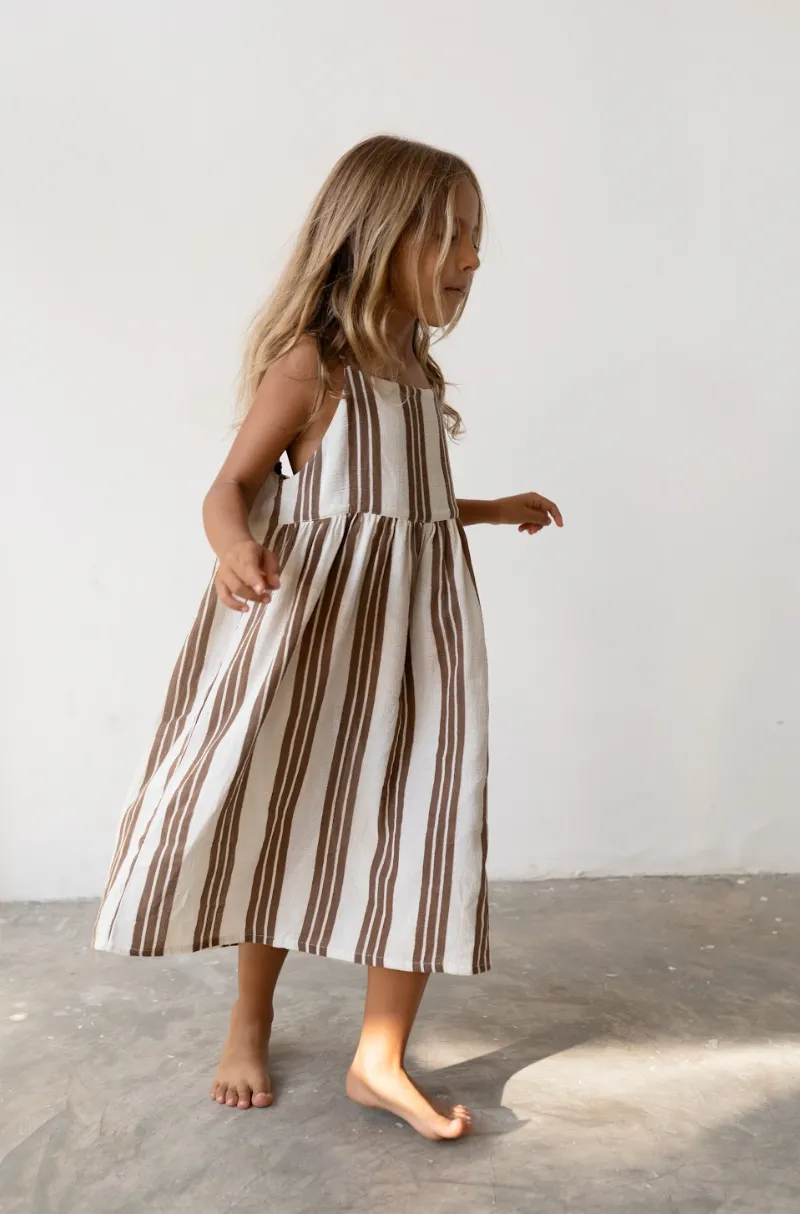 Field Dress - Cocoa Stripe