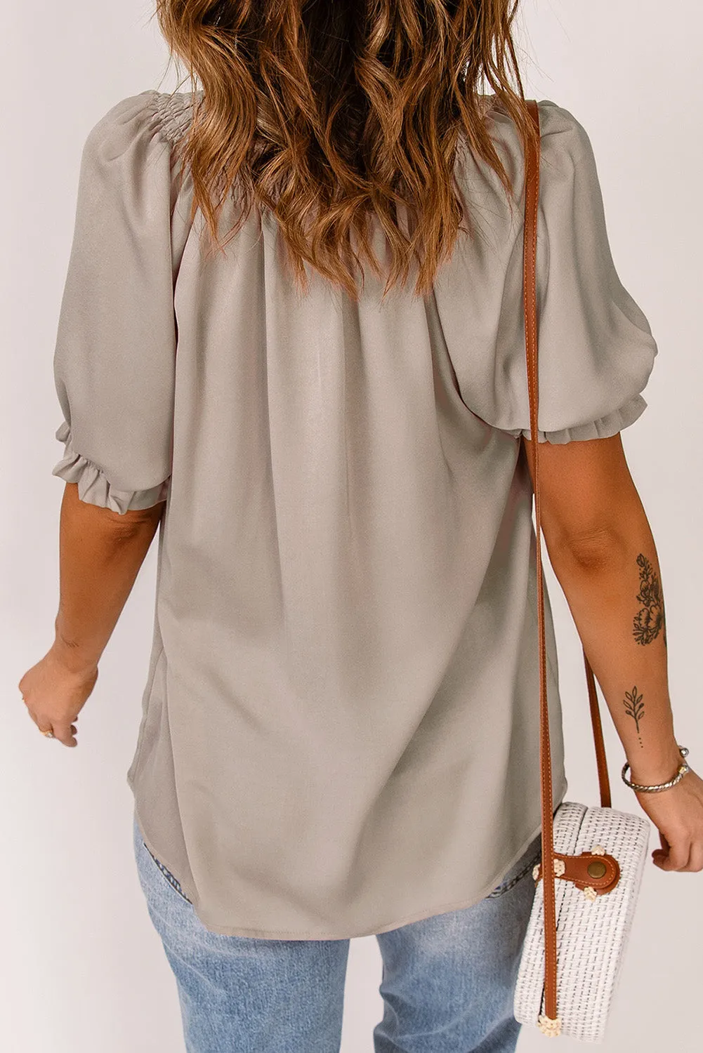 Flirty with Flounce Sleeves Blouse