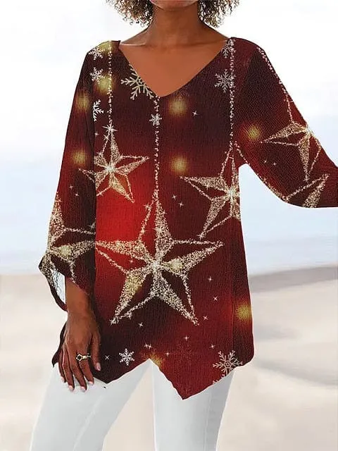 Floral Graphic Plus Size Tunic Blouse for Women