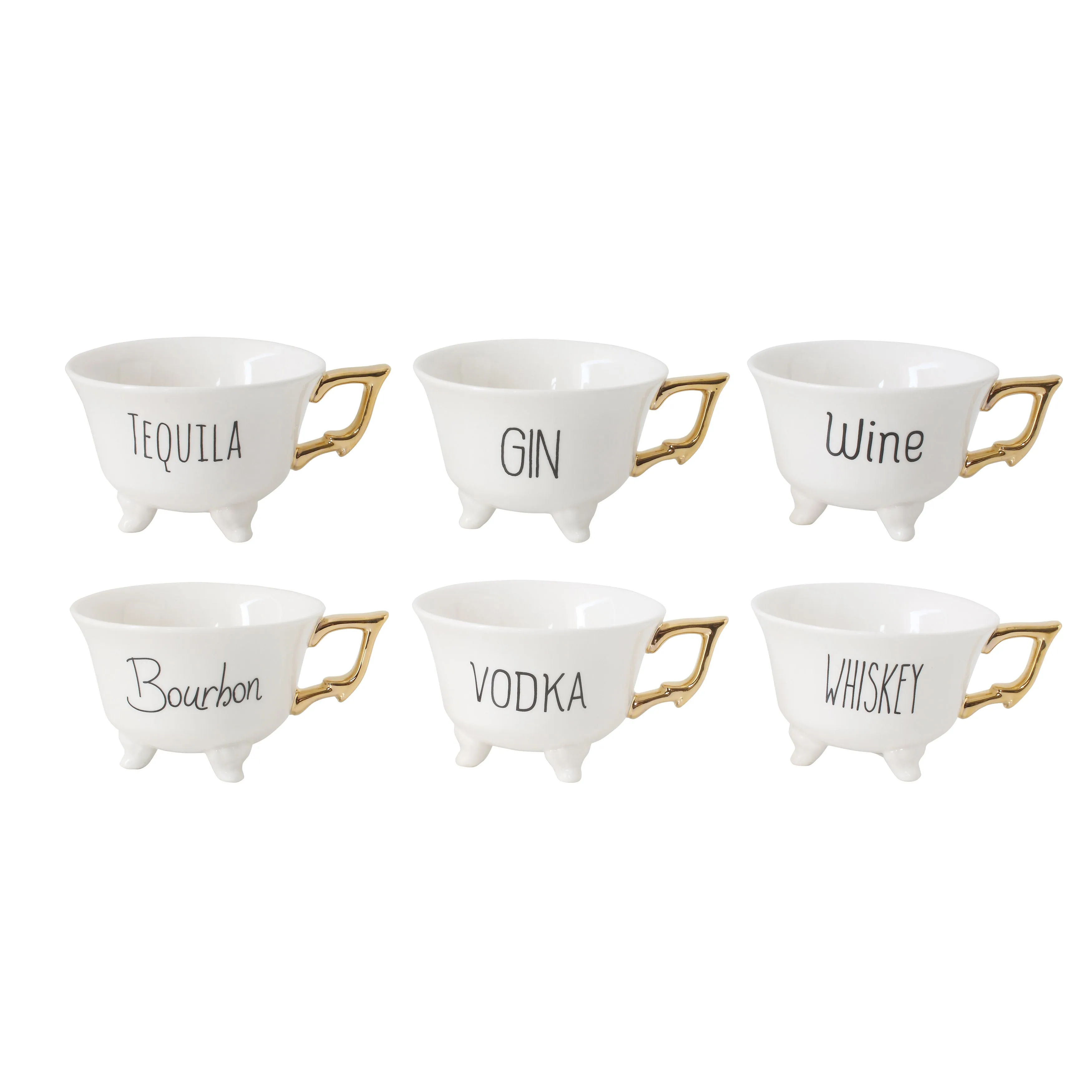 FOOTED BOOZE TEACUPS