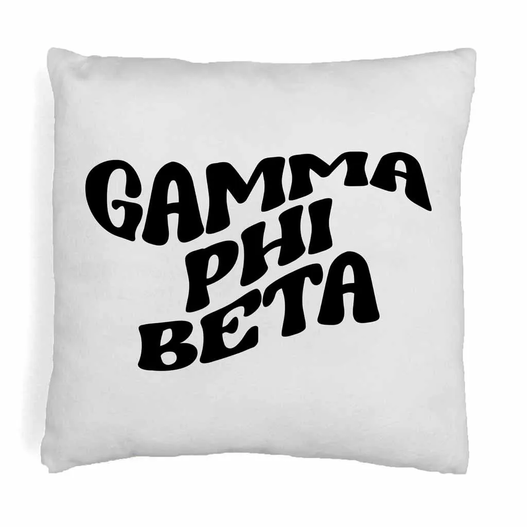 Gamma Phi Beta Greek Mod Design on a Sorority Throw Pillow Cover for Dorm Room or Apartment Decor